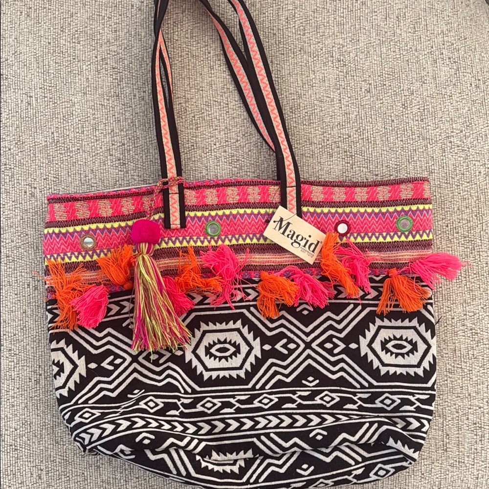 Magid Multicolor Boho Tote Bag